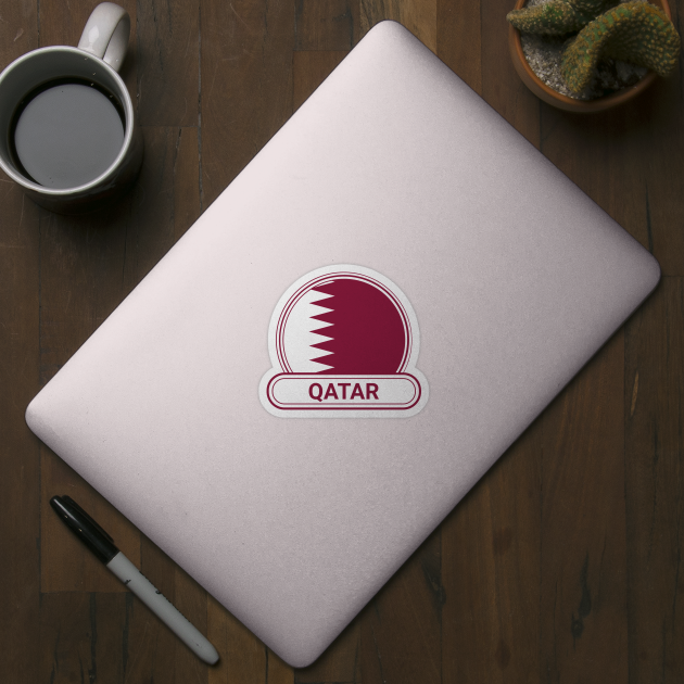 Qatar Country Badge - Qatar Flag by Yesteeyear